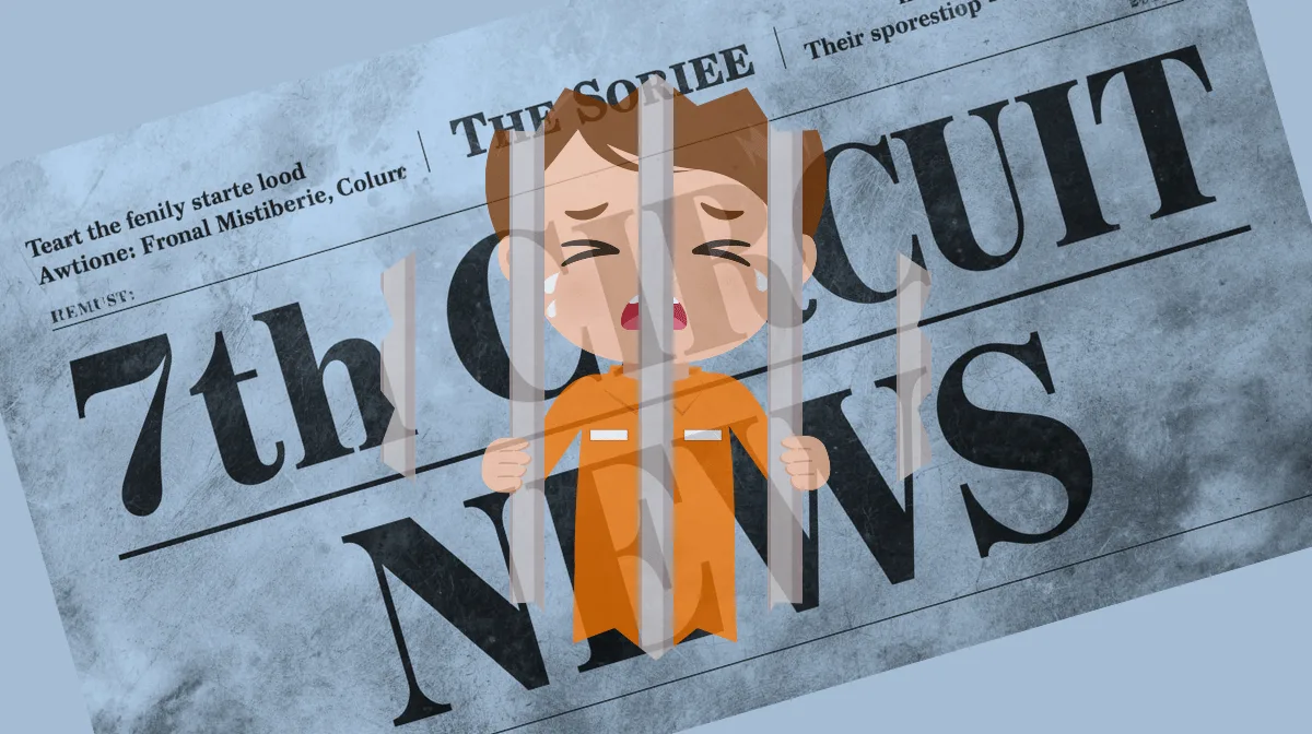 7th Circuit Detention Abuse News headline featuring an adult getting physical with a child
