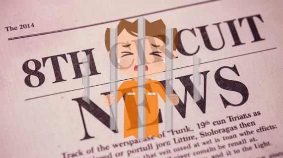 8th Circuit Detention Abuse News headline featuring an adult getting physical with a child